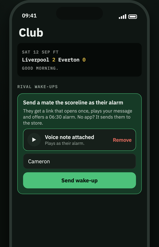 Sending a rival wake-up with a voice note